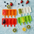 J-124 Blocks Silicone Mould Food Grade BPA Free Durable DIY Popsicle Lolly Geometry Ice Cream Mold +lid+50Sticks