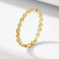 High Quality 925 Sterling Silver 14K Gold Plated With Zircon Stone Wedding Engagement Band Ring Fine Jewelry