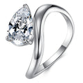 S925 Silver Moissanite Ring Pear Drop Shape Torsion Arm Design Light Luxury Women's Proposal High End Jewelry