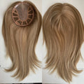 100 % European Virgin Hair Highlight Blonde Mono Base Topper for Womens