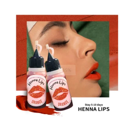 Muslim Strawberry Henna Lip Makeup 10ml Liquid Cosmetic with Custom Logo OEM Package Choose Red Orange Color 3-7 Days Delivery