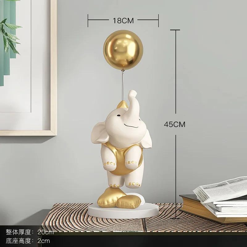 Wholesale Balloon Elephant Ornaments Living Room Home Accessories Birthday Housewarming Gift Resin Sculpture Balloon Elephant