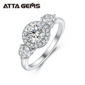 2026 New Design 1ct Round Moissanite Diamond Ring 925 Sterling Silver Ring High Quality Party Ring