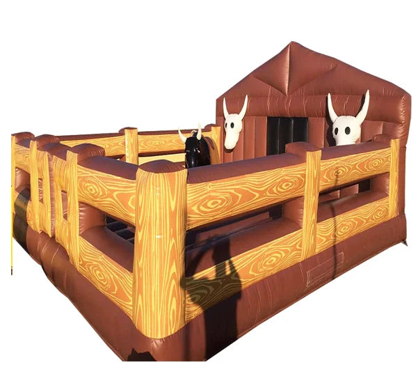 Unicorn Mechanical Bull Ride Riding Cow Meltdown Wipeout Game Bouncer Mat Rodeo Inflatable Castle with Bullfight Feature