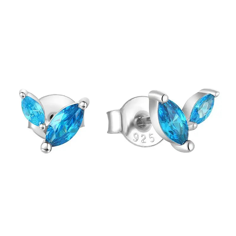 Earings Jewelry Female Maple Leaf Crystal Stud Earrings Custom Hot Selling Girls S925 Sterling Silver Zircon Daily