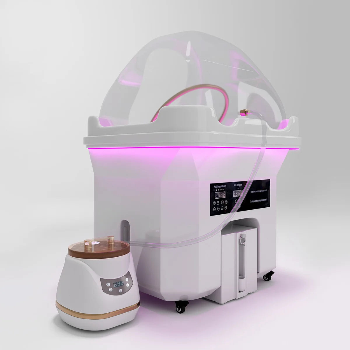 Modern Beauty Salon Moving Head Basin Portable Japanese Spa Head Water Circulation Therapy Shampoo Basin with 60L Water tank