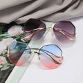 FP-90104 2025 New Fashion Street Photo Frameless Irregular Polygonal Sunglasses
