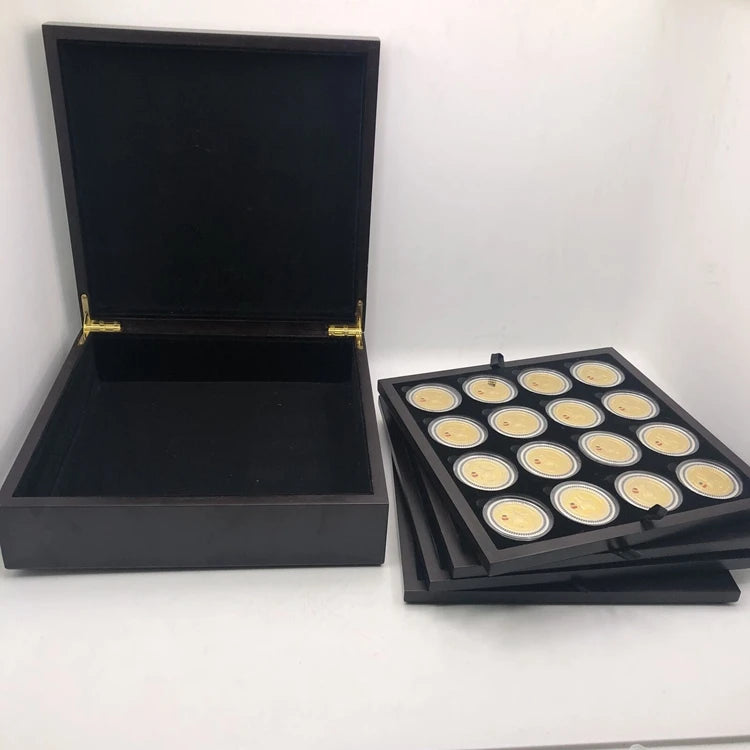 64pcs 24k Gold Plated Metal Zimbabw Money Zimbabwe One Hundred Trillion Coin Collection Money With Certificates in Deluxe Box