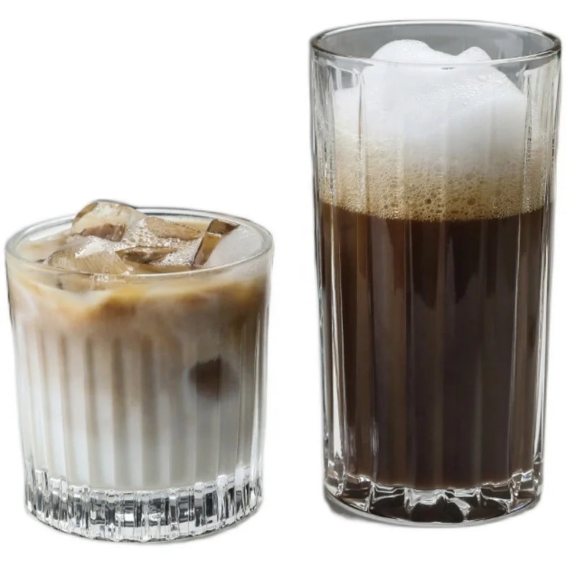 Clear Borosilicate Glass Vintage Heat Resistant Cold Drink Cup 340/410ml Handmade Factory Wholesale for Household Use