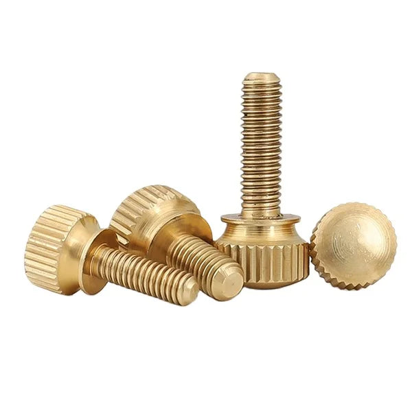 CNC Machine Turning Brass Bolts Flat Head Knurled Thumb Copper Screws