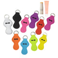 Wholesale Solid Color Neoprene Keychains Chapstick Holder Lip Balm Sleeves Pouch Keychain