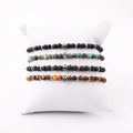 Latest Design Natural Stone Gemstone Small Stainless Steel Skull Beaded Elastic Bracelet Men JBS12368