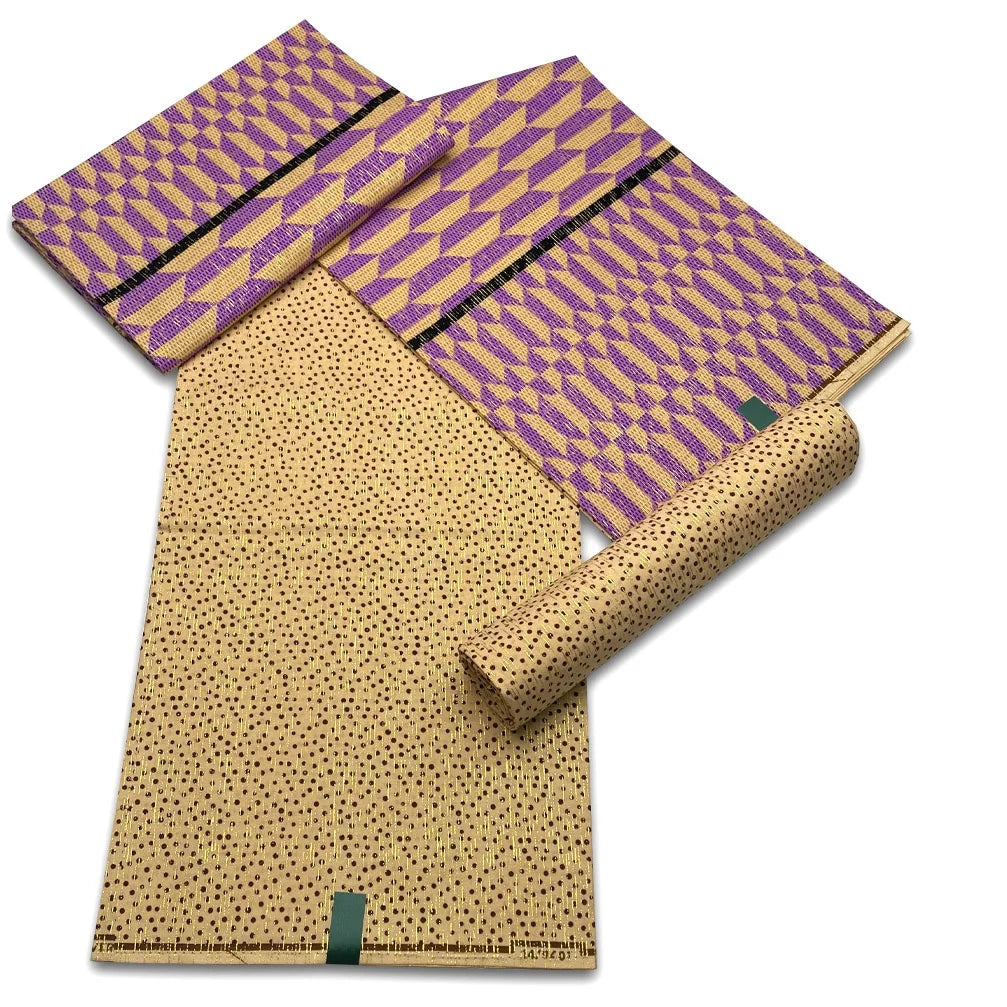 Wholesale 2+4yards Kente Design Wax Printing 100%Con African Print Fabric Ankara Fabrics