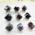 Wholesale Polished Natural Quartz rainbow Fluorite Cube Crystal Cube for Healing