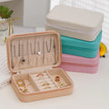 High End Portable Jewelry Travel case Necklace Bracelets Rings Earrings Organizer Box Zipper Leather Jewelry Box for Girls