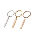 Factory Price Engraved Logo Custom Metal Stainless Steel Blank Bar Pendant Keychain