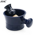 JDK Wholesale 2 in 1 Synthetic Shaving Brush With Acrylic Shave Bowl Premium Green Shaving Brush Set for Men