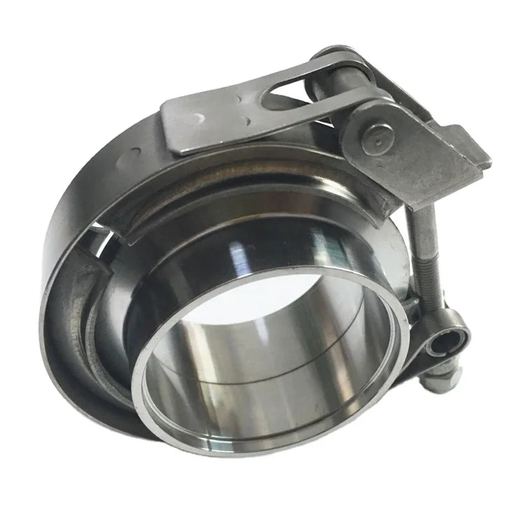 JTLD 4" Inch 102mm 304 Stainless Steel Quick Release Clamp V Band Clamps Assembly (2 Flanges and 1 Clamp)