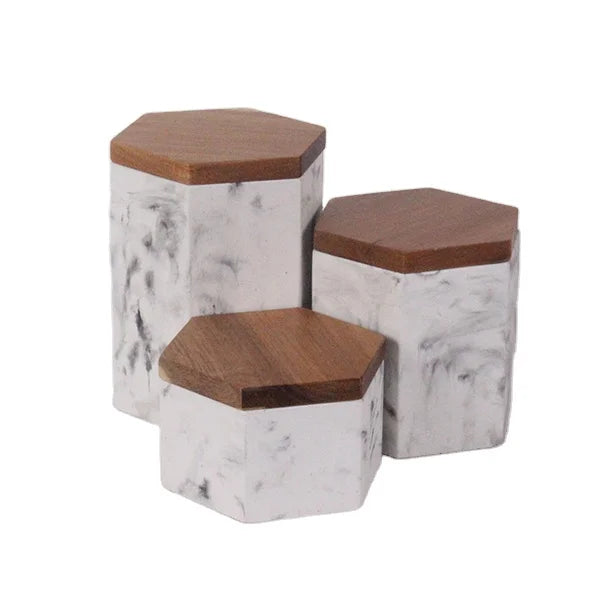 Hexagon Cement Candle Concrete Jar for Candle