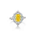 Classic 1.75Ct Yellow Diamond Synthetic Zircon Radiance Ring 925 Sterling Silver Platinum Plated for Weddings and Parties