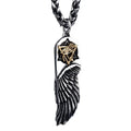Fashion Vintage Copper Stainless Steel Feather Pendant Vintage Necklace for Men
