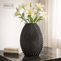 Merlin Living Modern White and Grey Ceramic Vase Nordic Style Flat Matte Design for Home and Living Room Decor Tabletop Vase