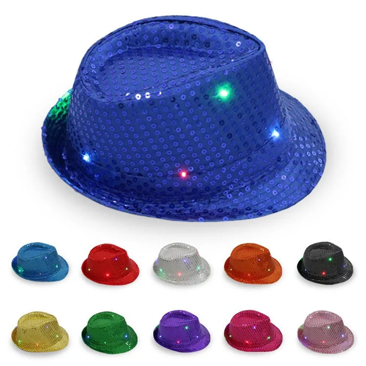 Glow Flash Hat Nightclub bar Lead Dancer LED Jazz Hat Glow Hat bar Disco Party Supplies