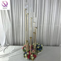 Weddings Party Table Centerpieces Stand 8 Arms Gold Glass Candelabra Metal Candlesticks 8 Heads Candle Holders 10 Arms