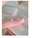 Dropshipping 925 Sterling Silver Irregular Bow CZ Diamond Gold Plated Stud Earring Jewelry for Women