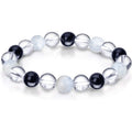 10mm Natural Clear Quartz Blue Lace Agate Black Tourmaline Round Yoga Beads Stretch Bracelet