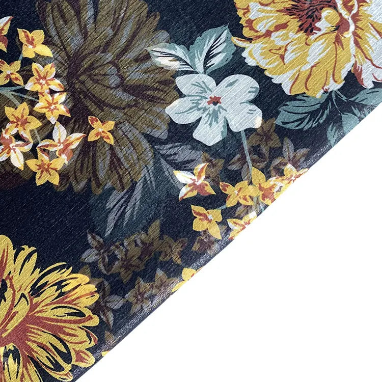 Harvest 100% Polyester 75D Chiffon yoyo Print Daisy Floral Fabric 80 Gsm for Women Wear Polyester Fiber Dress and Shirt