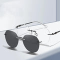 Wholesale Women's Rimless TAC Sunglasses Polarized Fashionable Sun Shade Eyewear Black Gold Pink Magnetic Clip on