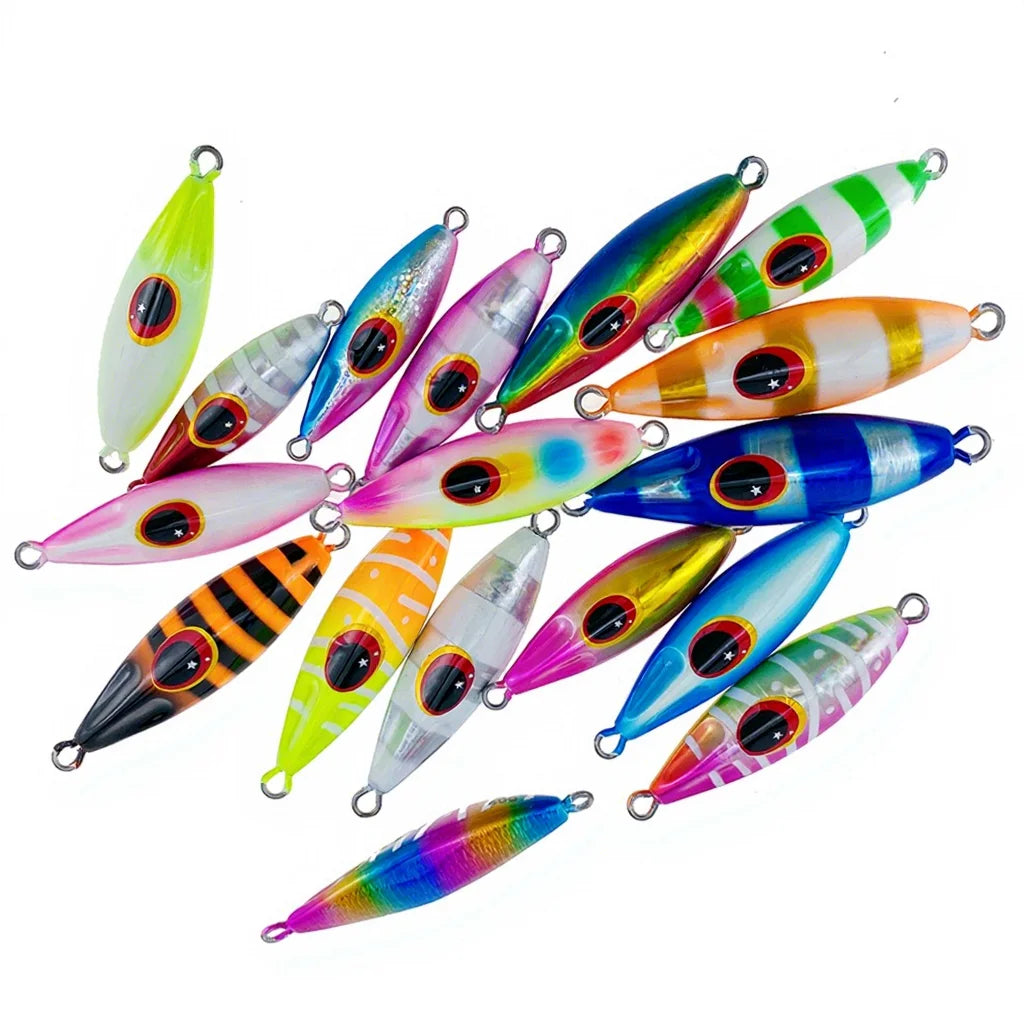 New 20g-150g OEM Fast Slow Uv Lead Jig Flash Fishing Lure Jigging Slow Pitch Jigs Sinking Metal Lure