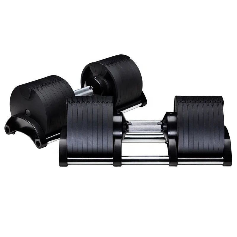 Custom Logo 40.5Kg 90Lb Black Adjustable Steel Dumbbell Set Rack for Home Training 20Kg Cast Iron Weights for Exercise Lifting