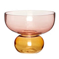 Custom Made Modern Stylish Hand Blown Decorative Combined Colored Pink Amber Glass Vase