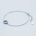 925 Sterling Silver CZ Crystal Circle Round Charm Bracelet for Women Wedding Jewelry Gift