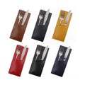 Portable Tablewares Cutlery With Pouch PU Leather Cutlery Holder Case Washable Cutlery Pouch for Restaurant Table