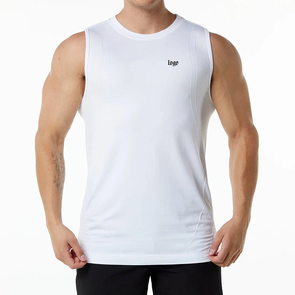 100% Cotton Rib-Knit Plain Sports Tank Top Absorb Sweat Breathable Men'S Undershirt Vests Wholesale Cotton Tank Top Men