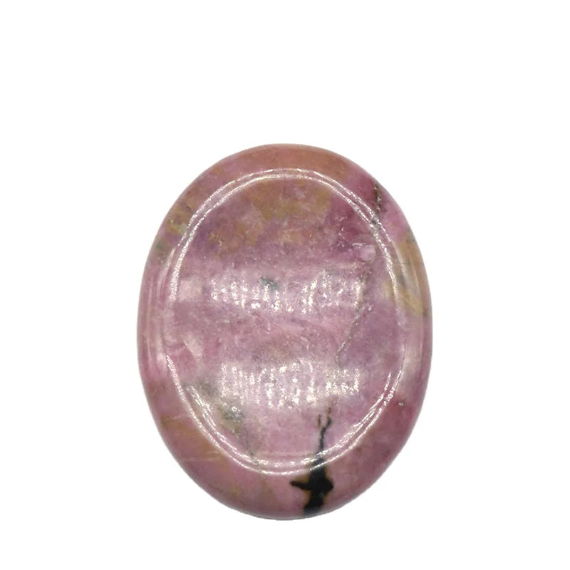DIY Natural Crystal Gemstone Rhodonite Jasper Worry Stone Colorful Massage Healing Energy Worry Stone for Thump Massage
