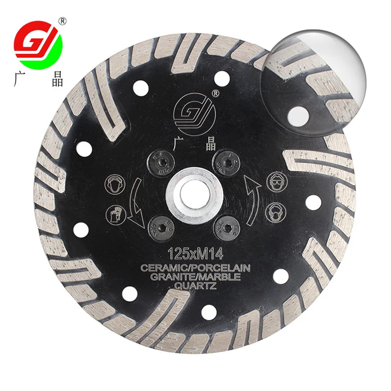 Guangzhou Factory Wholesale 5 Inch 125mm Diamond Saw Blades with Flanges Diamond Cutting Discs