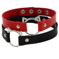 Harajuku Cosplay Gothic Punk PU Leather Choker Cute Hollow Cat Collar Choker Necklace Women