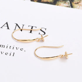 Fine DIY Handmade Pearl Jewelry Component Findings Solid Au750 Hooks Gold Earrings 18K Real for Jewelry Making Custom Gemstones