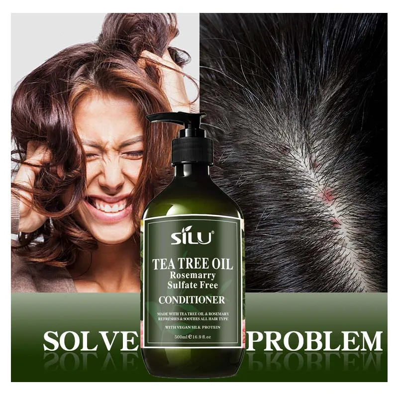 SILU Organic Tea Tree Shampoo And Conditioner Set Repair Soft And Anti-hair Loss Hair Product Set Tea Tree Hair Wash Set