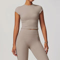 Women's Soft Workout Gym Yoga T Shirts Wholesale Short Sleeve Cropped Neck Tops Breathable Yoga Clothing