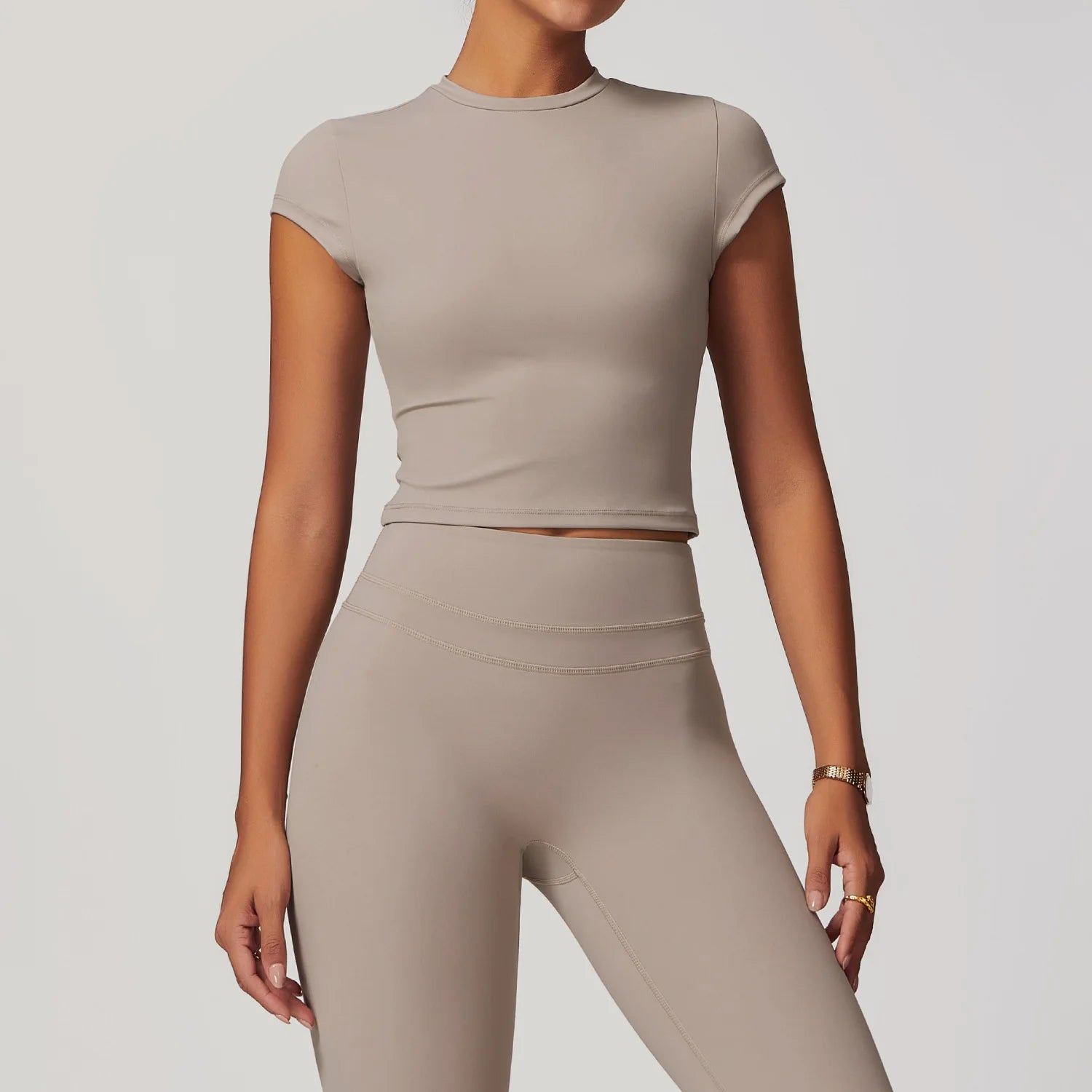 Women's Soft Workout Gym Yoga T Shirts Wholesale Short Sleeve Cropped Neck Tops Breathable Yoga Clothing