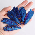 Wholesale Quartz Aura Peacock Feather Shape Black Tourmaline Wings Raw Stone Aura Black Tourmaline