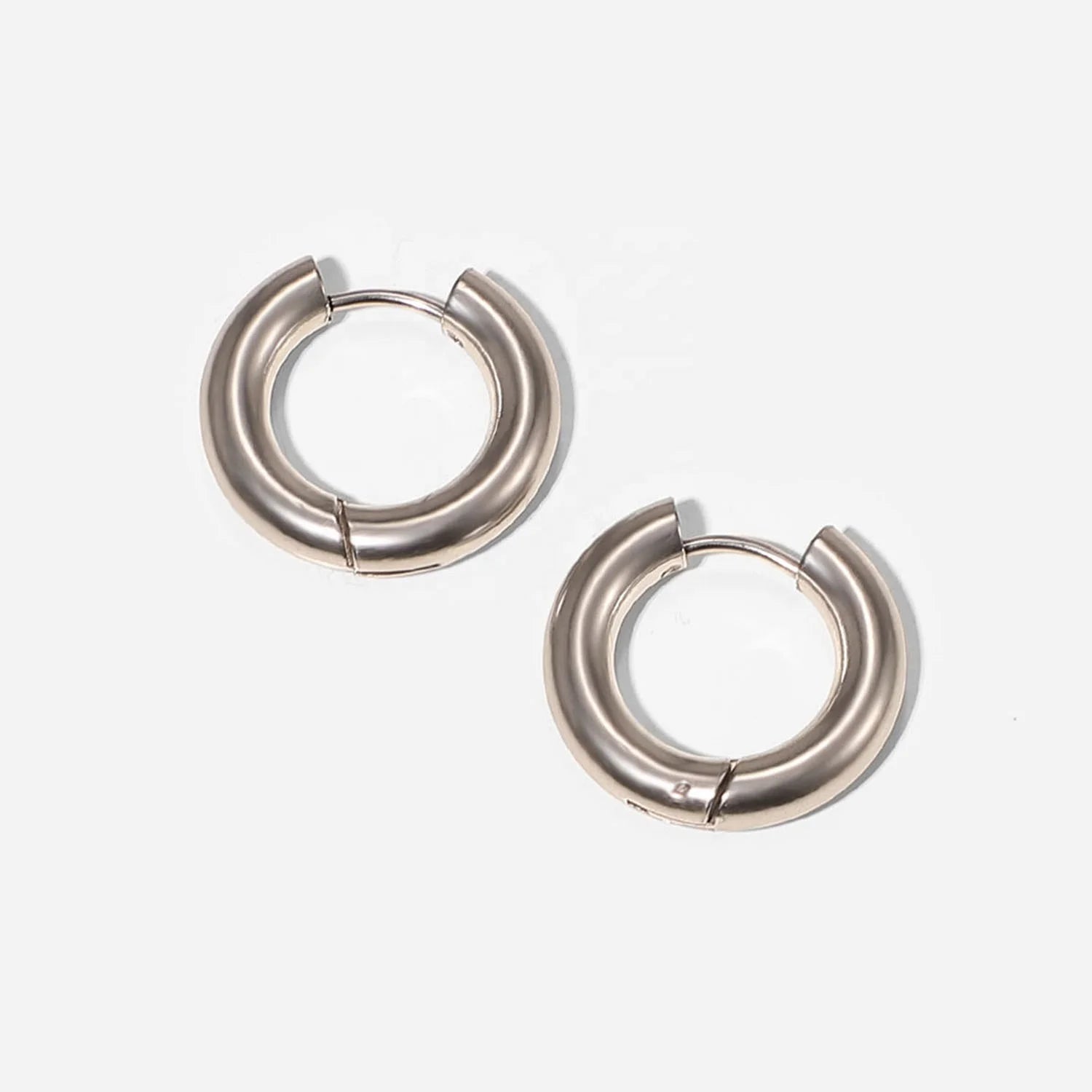 Simple Jewelry 12mm Round Hoop Earring Wedding Gift Geometric Stainless Steel Circle Hoop Earrings for Women