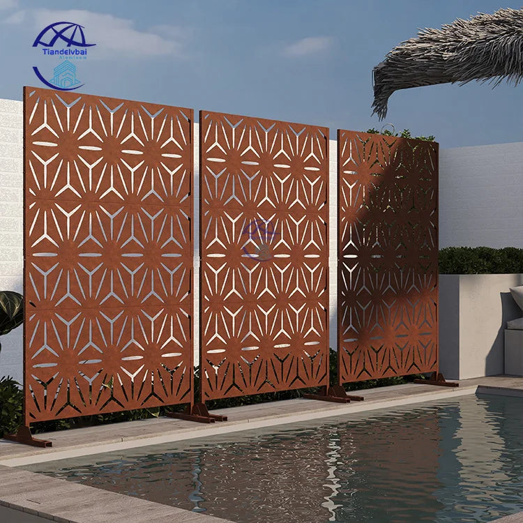 Laser Cut Metal Fence Aluminum Garden Privacy Screen