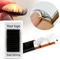 Self Fanning Faux Mink Eyelash Extensions 0.03 0.05 0.07 mm C CC D DD Curl Easy Fanning Russian Volume Autofan Lashes