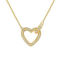 Gold Necklace 18k Heart Shape Lab Diamond Pendant Necklaces Romantic Fine Jewelry 18k Gold